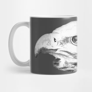 Drawing conversion of the face of a White Faced Vulture Mug